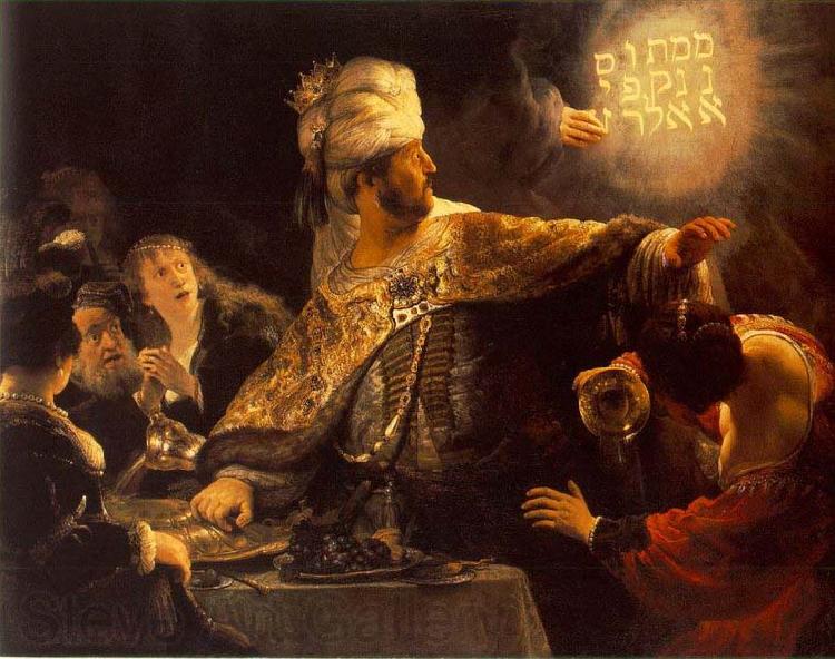 REMBRANDT Harmenszoon van Rijn Belshassar Feast, Norge oil painting art